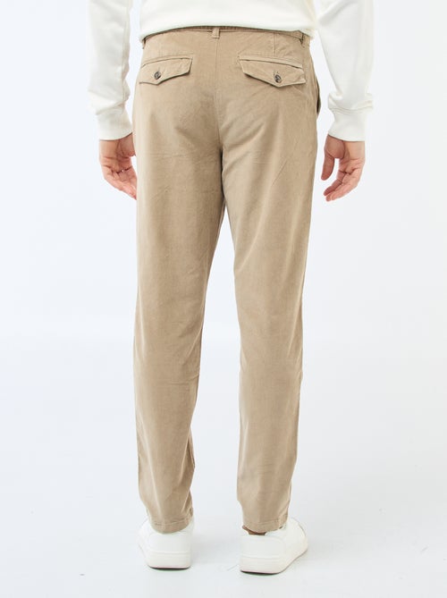 Pantalón chino de pana corte estándar - Kiabi
