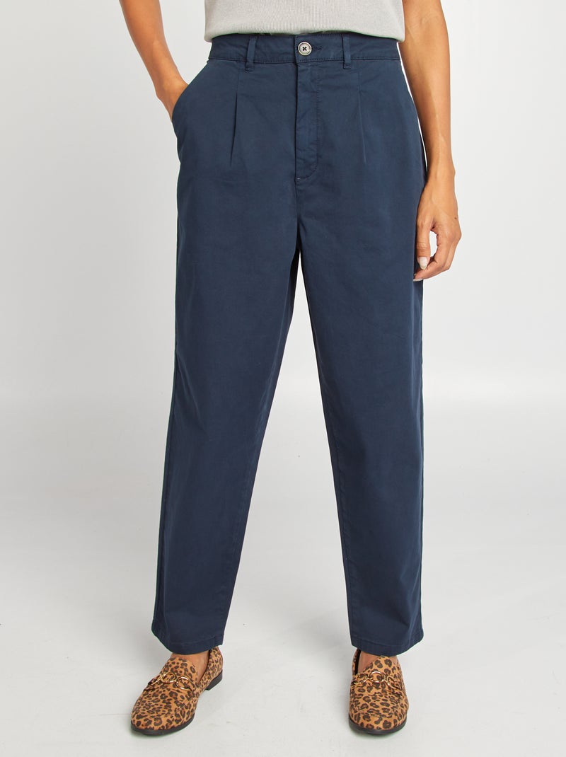 Pantalón chino de sarga AZUL - Kiabi