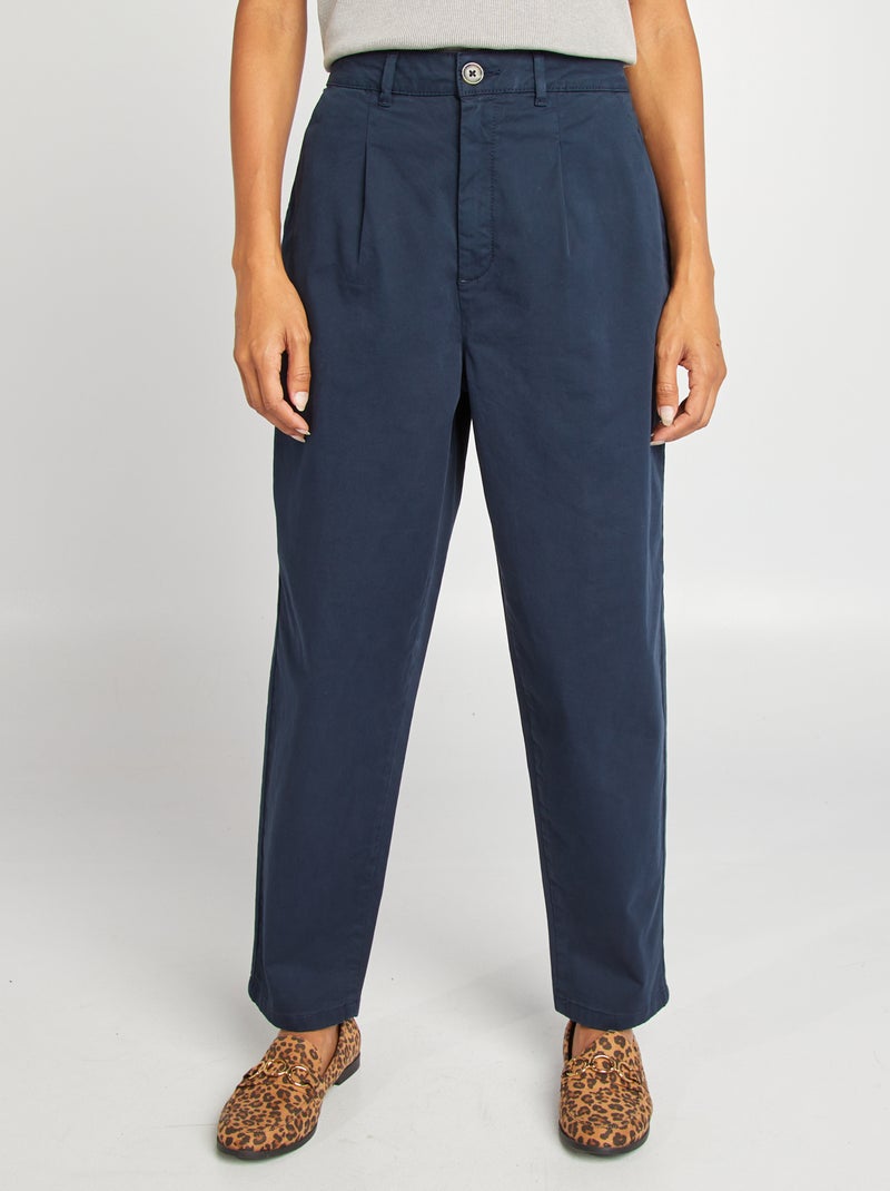 Pantalón chino de sarga AZUL - Kiabi