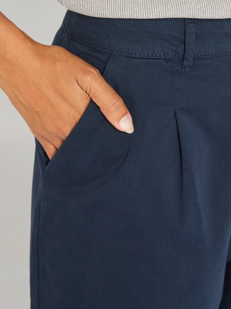 Pantalón chino de sarga AZUL - Kiabi