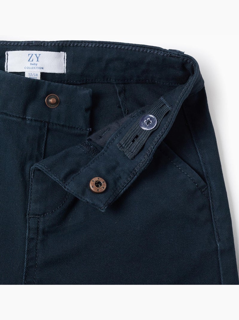 Pantalón chino de sarga Azul oscuro - Kiabi
