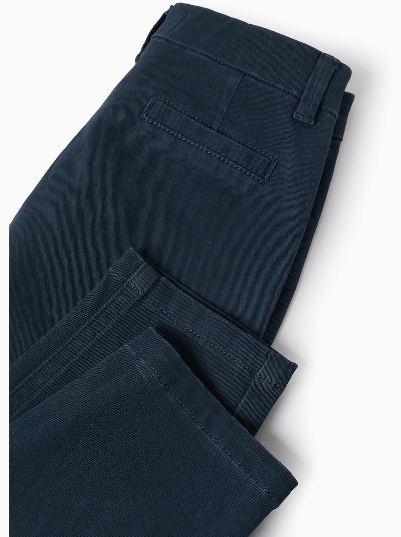 Pantalón chino de sarga Azul oscuro - Kiabi