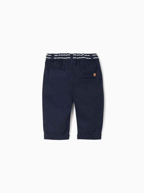 Pantalón chino de sarga con cinta a rayas - Kiabi