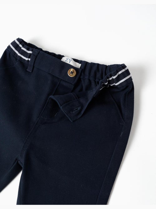 Pantalón chino de sarga con cinta a rayas - Kiabi