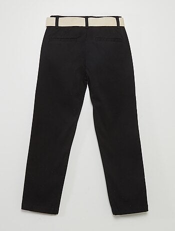 Pantalón chino de sarga con cinturón