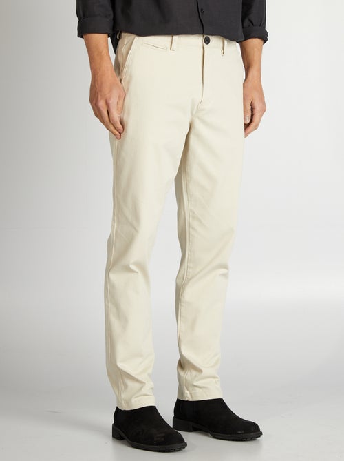 Pantalón chino de sarga corte slim - Kiabi