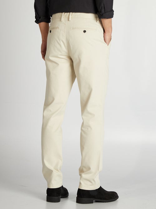 Pantalón chino de sarga corte slim - Kiabi