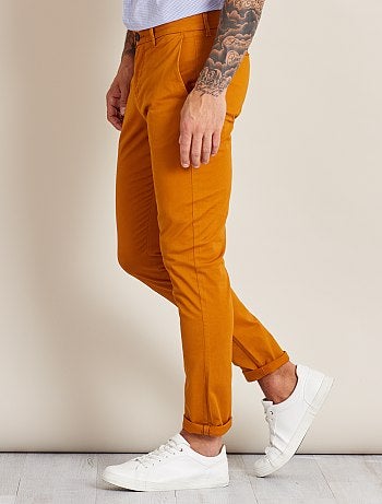 Pantalón chino de sarga de algodón elástica - Kiabi