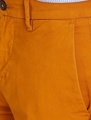 Pantalón chino de sarga de algodón elástica - Kiabi