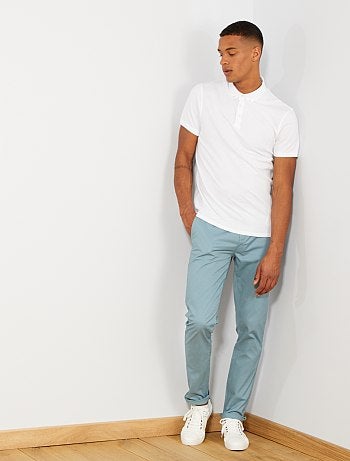 Pantalón chino de sarga de algodón elástica - Kiabi