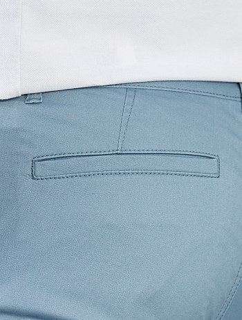 Pantalón chino de sarga de algodón elástica - Kiabi