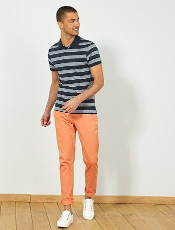 Pantalón chino de sarga de algodón elástica - Kiabi