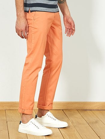 Pantalón chino de sarga de algodón elástica - Kiabi