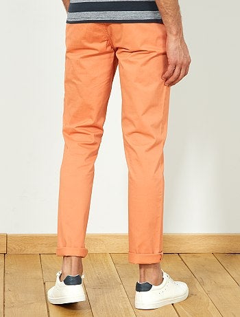 Pantalón chino de sarga de algodón elástica - Kiabi