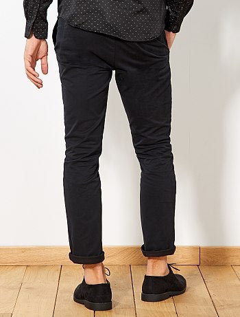 Pantalón chino de sarga de algodón elástica - Kiabi