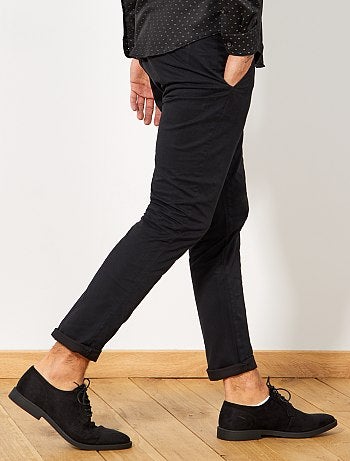 Pantalón chino de sarga de algodón elástica - Kiabi