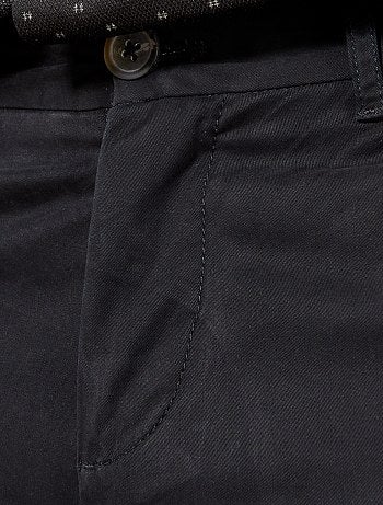 Pantalón chino de sarga de algodón elástica - Kiabi