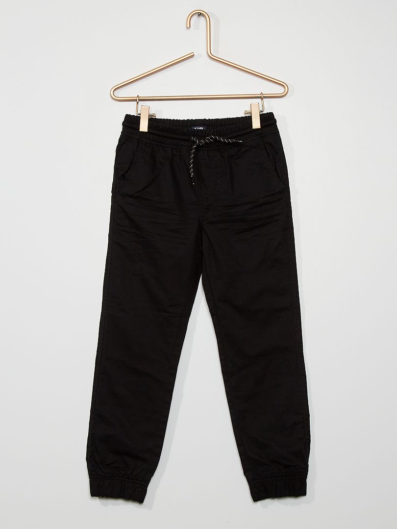 Pantalón chino de sarga Negro - Kiabi