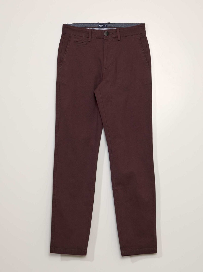 Pantalón chino de sarga PURPURA - Kiabi