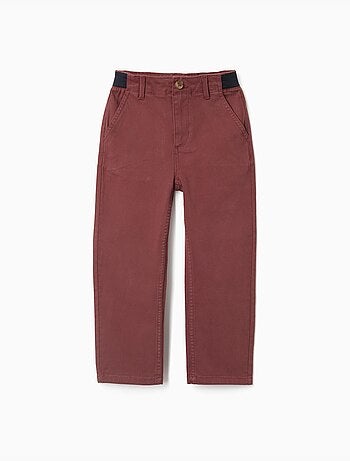 Pantalón chino de sarga recto con banda elástica