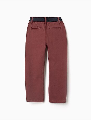 Pantalón chino de sarga recto con banda elástica