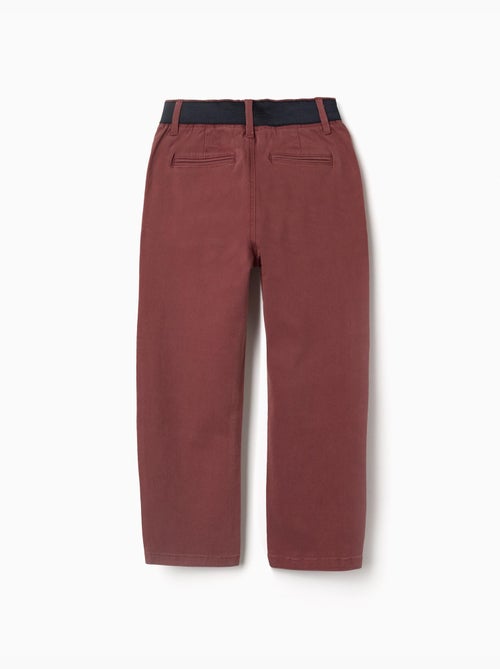 Pantalón chino de sarga recto con banda elástica - Kiabi Pantalón chino de sarga recto con banda elástica - Kiabi