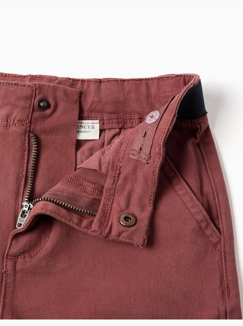 Pantalón chino de sarga recto con banda elástica - Kiabi Pantalón chino de sarga recto con banda elástica - Kiabi