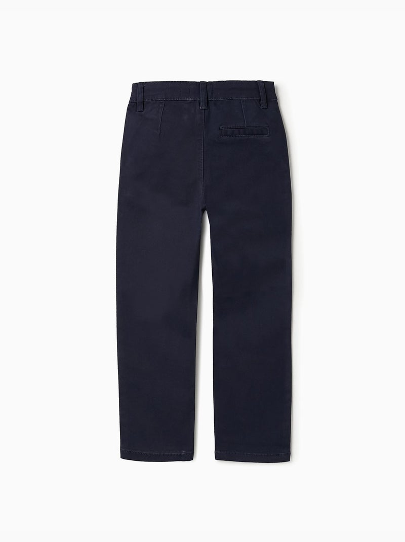 Pantalón Chino de Sarga slim fit Azul oscuro - Kiabi