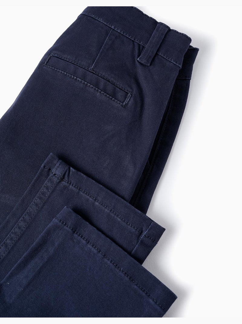 Pantalón Chino de Sarga slim fit Azul oscuro - Kiabi