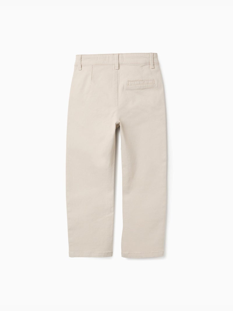 Pantalón Chino de Sarga slim fit Beige claro - Kiabi