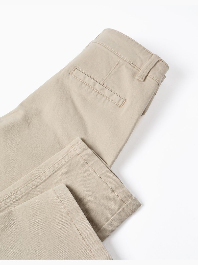 Pantalón Chino de Sarga slim fit Beige claro - Kiabi