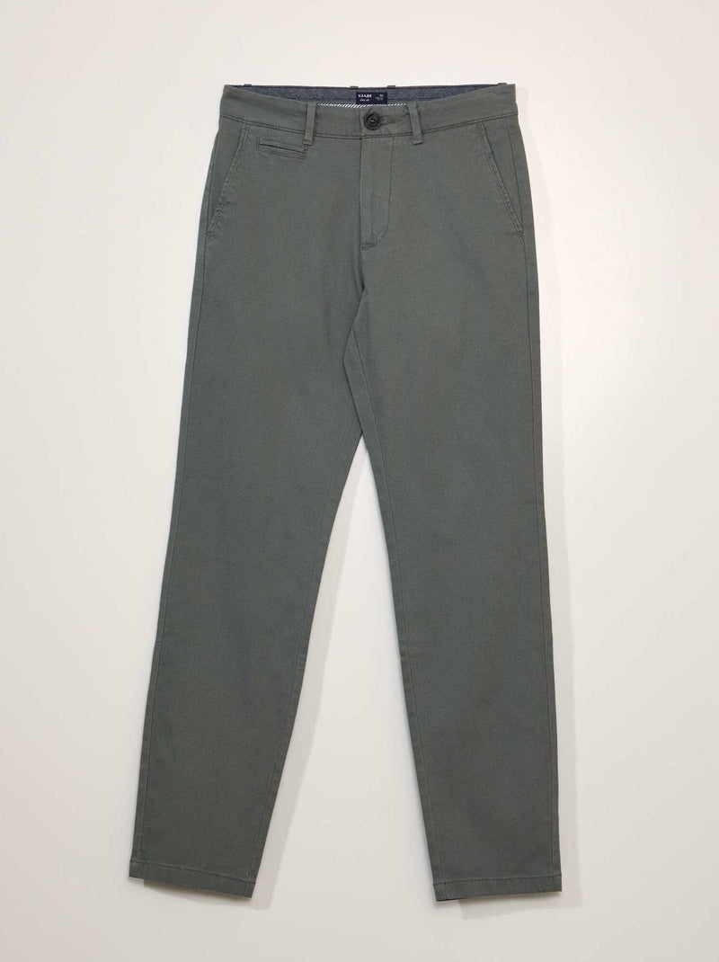 Pantalón chino de sarga VERDE - Kiabi