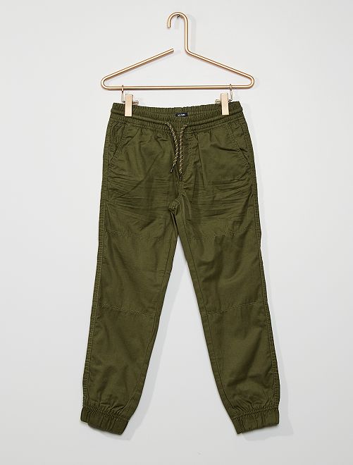 Pantalón chino de sarga                                                                             verde oscuro 
