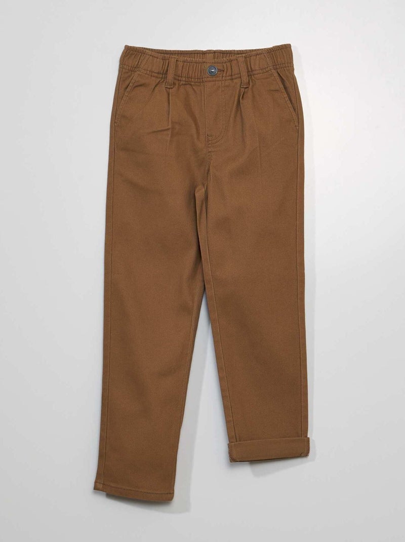 Pantalón chino de tejido elástico BEIGE - Kiabi