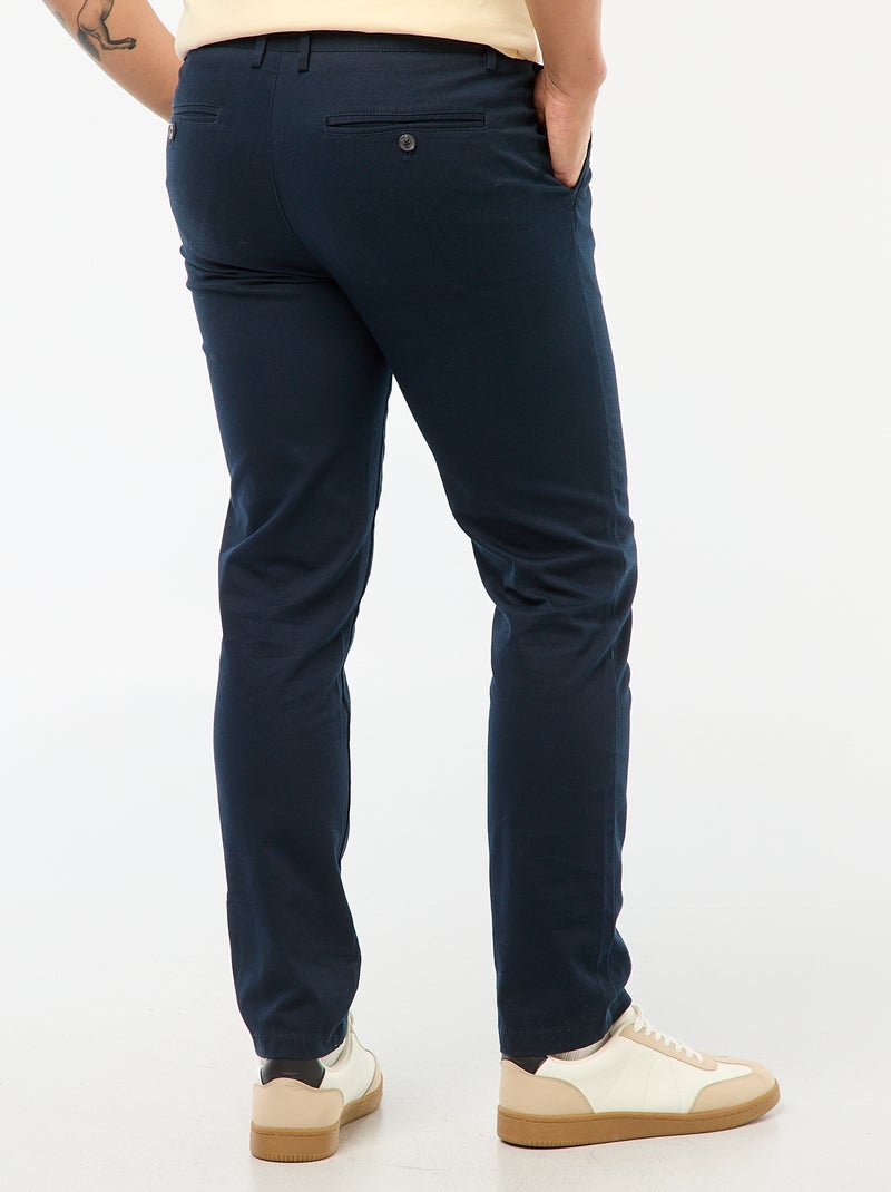 Pantalón chino de twill azul - Kiabi