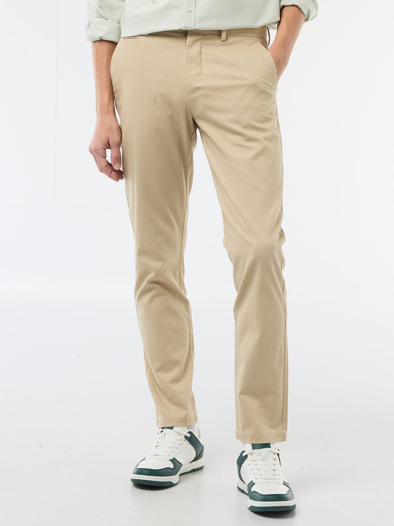 Pantalón chino de twill Beige - Kiabi