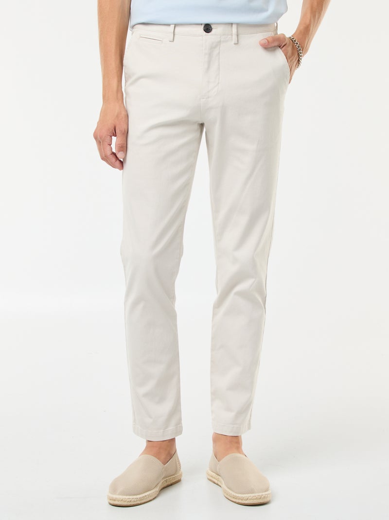 Pantalón chino de twill Blanco - Kiabi