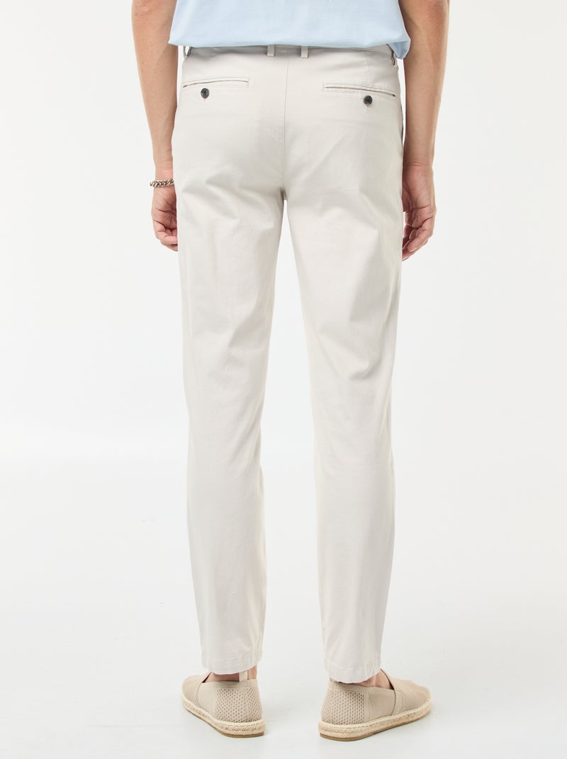 Pantalón chino de twill Blanco - Kiabi
