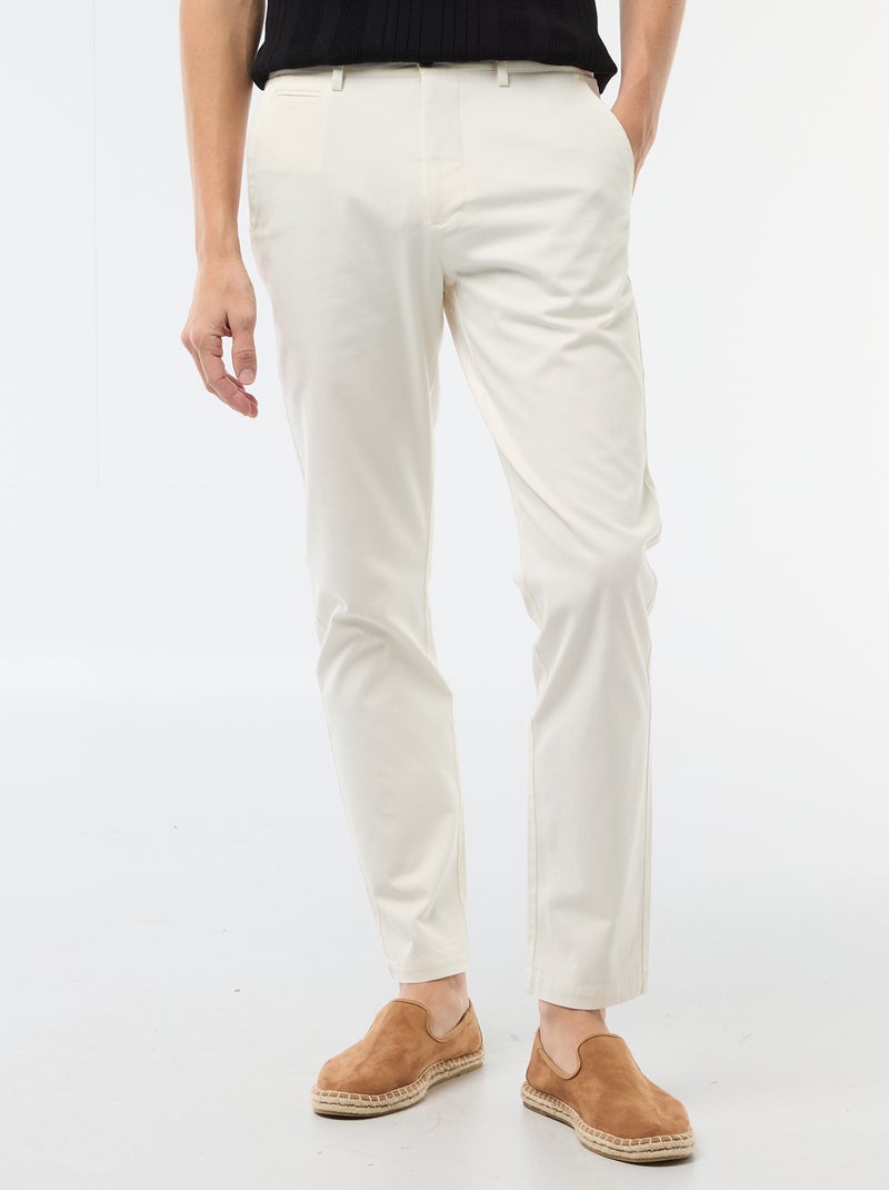 Pantalón chino de twill Blanco - Kiabi