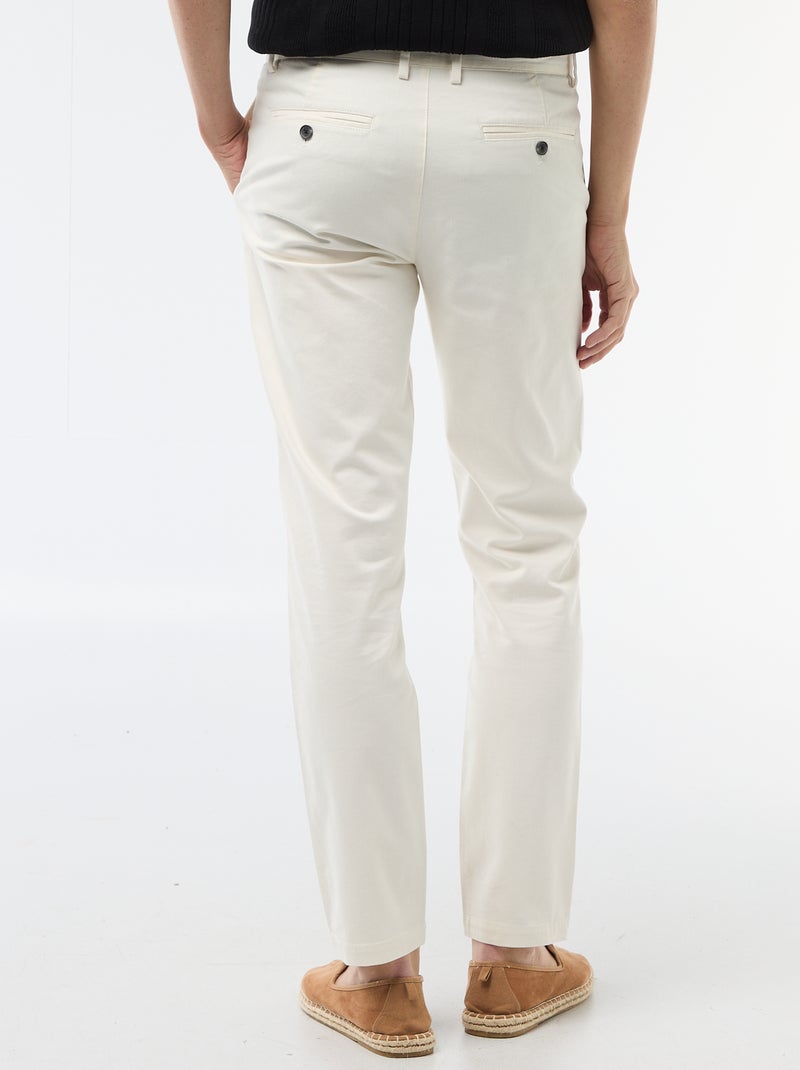 Pantalón chino de twill Blanco - Kiabi