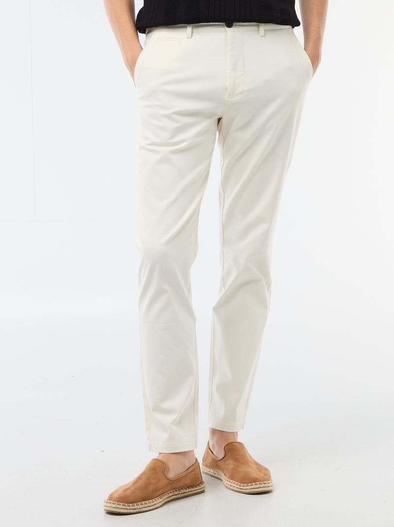 Pantalón chino de twill Blanco - Kiabi