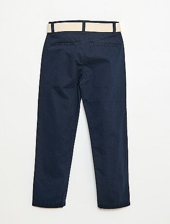 Pantalón chino de twill con cinturón - 2 piezas