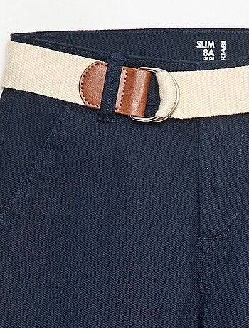 Pantalón chino de twill con cinturón - 2 piezas