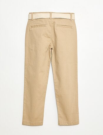 Pantalón chino de twill con cinturón - 2 piezas