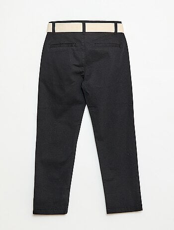 Pantalón chino de twill con cinturón - 2 piezas