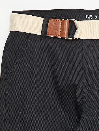 Pantalón chino de twill con cinturón - 2 piezas
