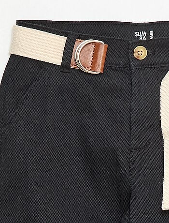 Pantalón chino de twill con cinturón - 2 piezas