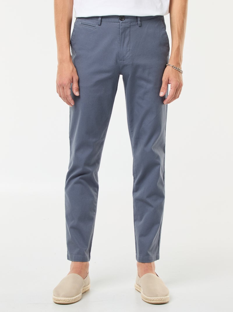 Pantalón chino de twill Gris - Kiabi