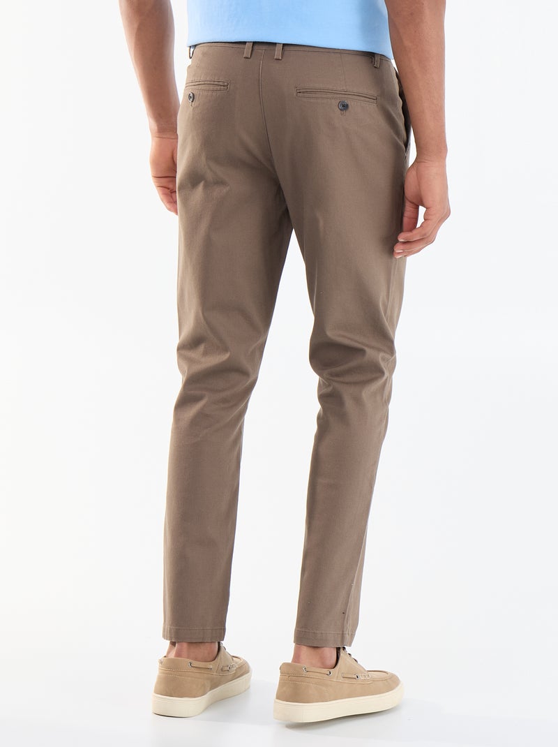 Pantalón chino de twill Marron - Kiabi