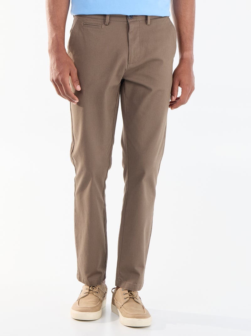 Pantalón chino de twill Marron - Kiabi